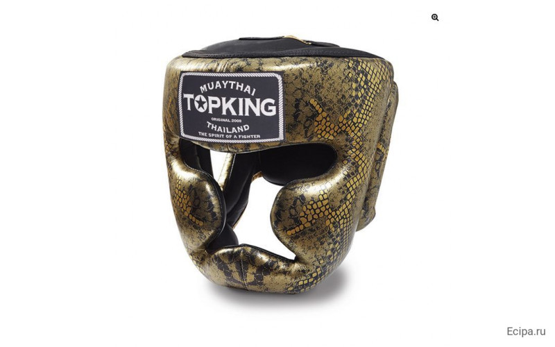 Боксерский шлем Top King Gold / Black Snake Edition Head Guard L