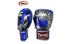 Боксерские перчатки Twins Special FBGVL3-52 Dragon blue silver 10 oz